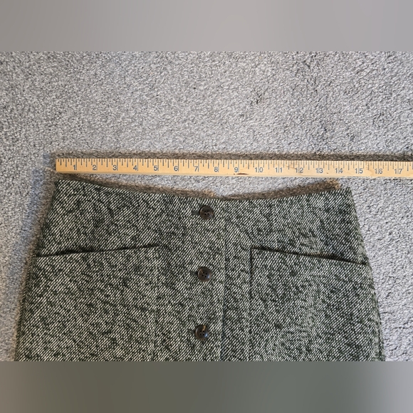 Madewell Herringbone Wool Button-front Mini Skirt Size 2 Green NWT - Picture 11 of 12